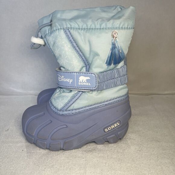 Sorel Flurry Winter Snow Boots Disney Frozen Elsa Purple Blue Toddler Girls 8 - Picture 3 of 8